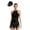 Black, variant on Women's Latin Jazz Dance Costumes Glittery Fringed Bodysuit Leotards with Hat Figure Skating Black L