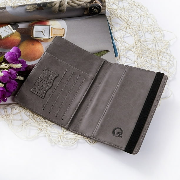 Slim Leather Travel Passport Wallet Casual Solid Credit Card