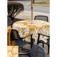 thumbnail image 4 of Square Outdoor Tablecloth with Umbrella Hole and Zipper 54x54 Inch, Yellow Orange Coastal Coral Waterproof Patio Table Cloth, Summer Nautical Sea Beach Ocean Washable Picnic Table Cover for Camping, 4 of 7