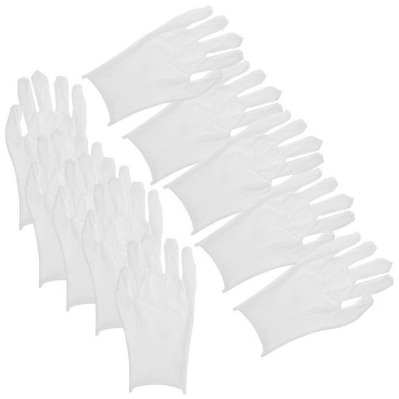 HAMPPLIES Protective Gloves for Men White 100 Cotton 6 Pairs