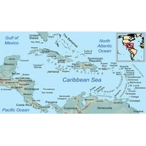 Palmetto Posters General Map of The Caribbean 23" x 13" Poster
