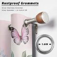 thumbnail image 6 of Outdoor Curtains for Patio Waterproof, Watercolor Pink Floral Windproof Pravicy Outside Porch Blackout Curtain, Spring Romantic Roses Butterfly Sun Blocking Grommets Curtains for Cabana 54"x95", 6 of 9