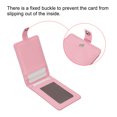 thumbnail image 4 of Uxcell Folded PU Leather ID Badge Holder with Lanyard with 1 Clear Window 4 Card Slot Pink, 4 of 6