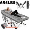 thumbnail image 6 of 75" Extra Large Thickened Folding Bed with Mattress, 750LBS Load Capacity, Portable Foldable Guest Camping Cot for Adults, Ideal for Garden, Balcony & Outdoor Camping, 6 of 20