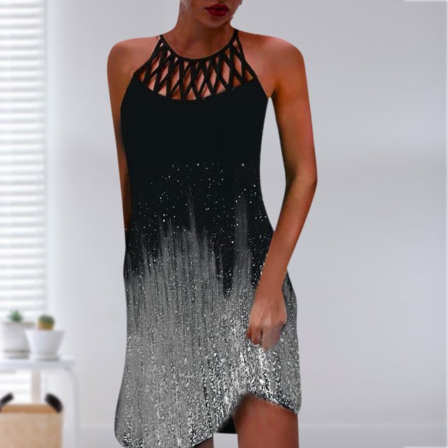 Vestido Vestido ajustado para mujer Asimétrico ahuecado Impreso Traje diario (Gris L) Cgtredaw Gris T L para Mujer