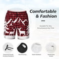 thumbnail image 5 of Balery Christmas Buffalo Plaid Mens Swim Trunks Swim Shorts for Men Quick Dry Inseam Beach Shorts with Compression Liner Pocket-Large, 5 of 9