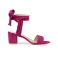 thumbnail image 4 of BLISSFUL STEP Women's Shoes Slingback Back Ankle Open Toe Tie Block Heels Sandals Hot Pink 5.5, 4 of 8