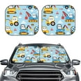 thumbnail image 2 of Naloa Building Truck 2 Piece Foldable Car Sun Shades, Car Windshield Sunshade, Front Window Sunshade for Car, Truck, SUV - Medium, 2 of 7