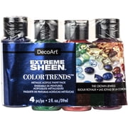 DecoArt Extreme Sheen Color Trends Metallic Acrylic Paint 4-Pack, The Crown Jewels