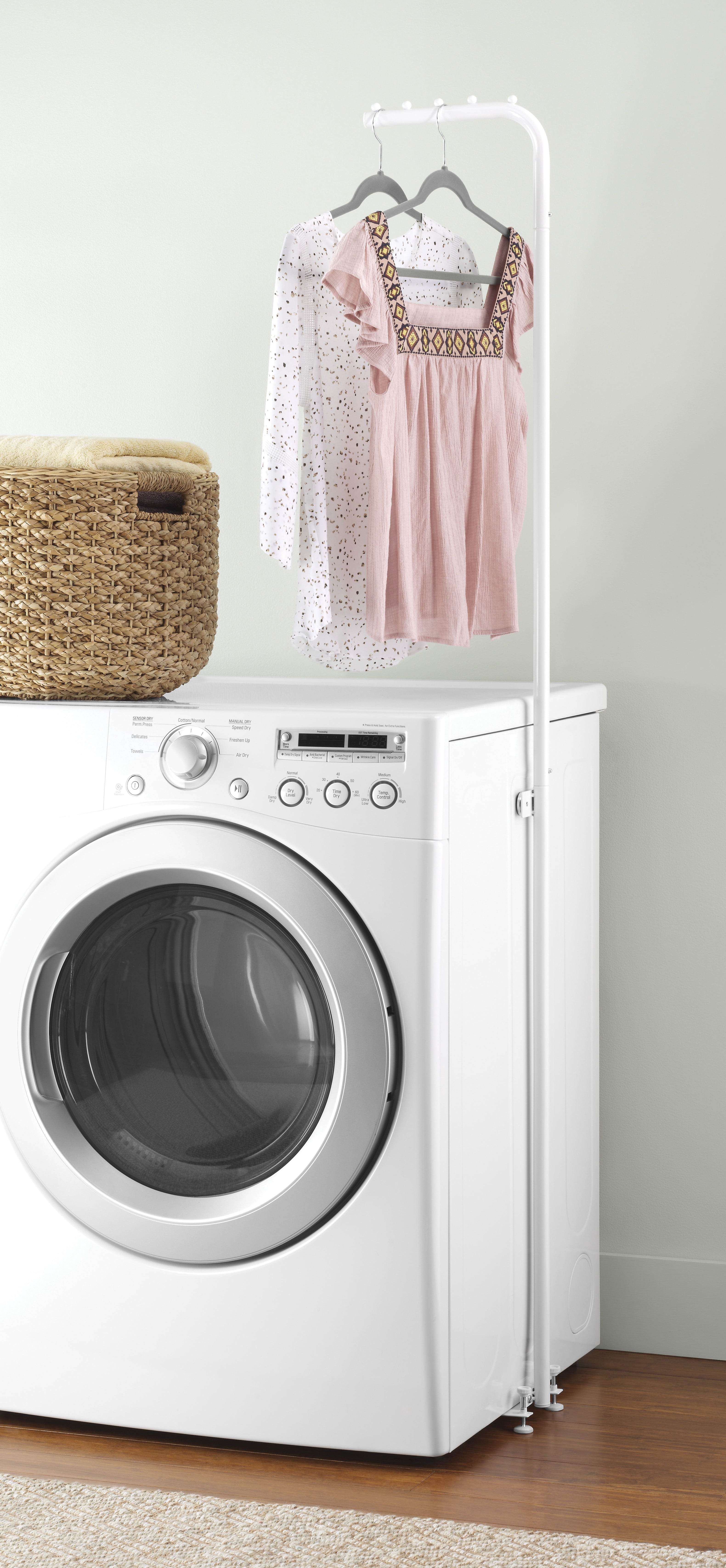 Whitmor Magnetic White Laundry Valet Hanging Rod - Clothes Drying Rack -White
