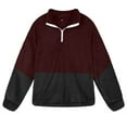 thumbnail image 3 of Vedolay Women's Tops Women's Oversized Zip Up Hoodies Sweatshirts Fall Casual Drawstring Jackets with Pockets,Red L, 3 of 4