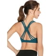thumbnail image 5 of FANNYC Womens Padded Sports Bra Beautiful Back Criss Cross Strap Bra Workout Strappy Running Tops Seamless Comfortable Yoga Bra With Removable Cups, 5 of 8