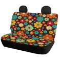 thumbnail image 5 of CHAQLIN Retro Floral Car Back Seat Cover for SUV, 2 Piece Waterproof Universal Bench Protectors Stretch Easy to Install Back Seat Covers, 5 of 7