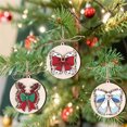 thumbnail image 5 of Luoshdecor 5Pcs Christmas Round Wooden Christmas Tree Ornament Holiday Hanging Pendant for Shelf & Office Holiday Gift, 5 of 7