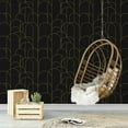 thumbnail image 2 of Abyssaly Black Peel and Stick Wallpaper Strip Line Contact Paper 17.7" x 78.7" Black/Gold Geometric Self-Adhesive Removable Vinyl Wallpaper for Bedroom, 2 of 9