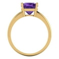 thumbnail image 4 of 2.5 ctw Solitaire Anniversary Ring for Women | Cushion Cut Natural Amethyst | Hyperallergenic Solid 18K Yellow Gold, 4 of 5