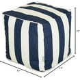 thumbnail image 2 of Majestic Home Goods Vertical Stripe Indoor/Outdoor Pouf Ottoman Stuffed 17x17x17 Inches-Bean Bag Floor Pouf Ottoman for Foot Rest–Sitting Pouf Chair for Living Room–Nursery Pillow Ottoman-Navy Blue, 2 of 10