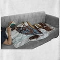 thumbnail image 6 of Geek Soft Flannel Fleece Blanket, Sketch of a Programmer Workaholic Guy Sitting in Front of Monitor and Keyboard Image, Cozy Plush for Indoor and Outdoor Use, 50" x 70", Multicolor, by Ambesonne, 6 of 6