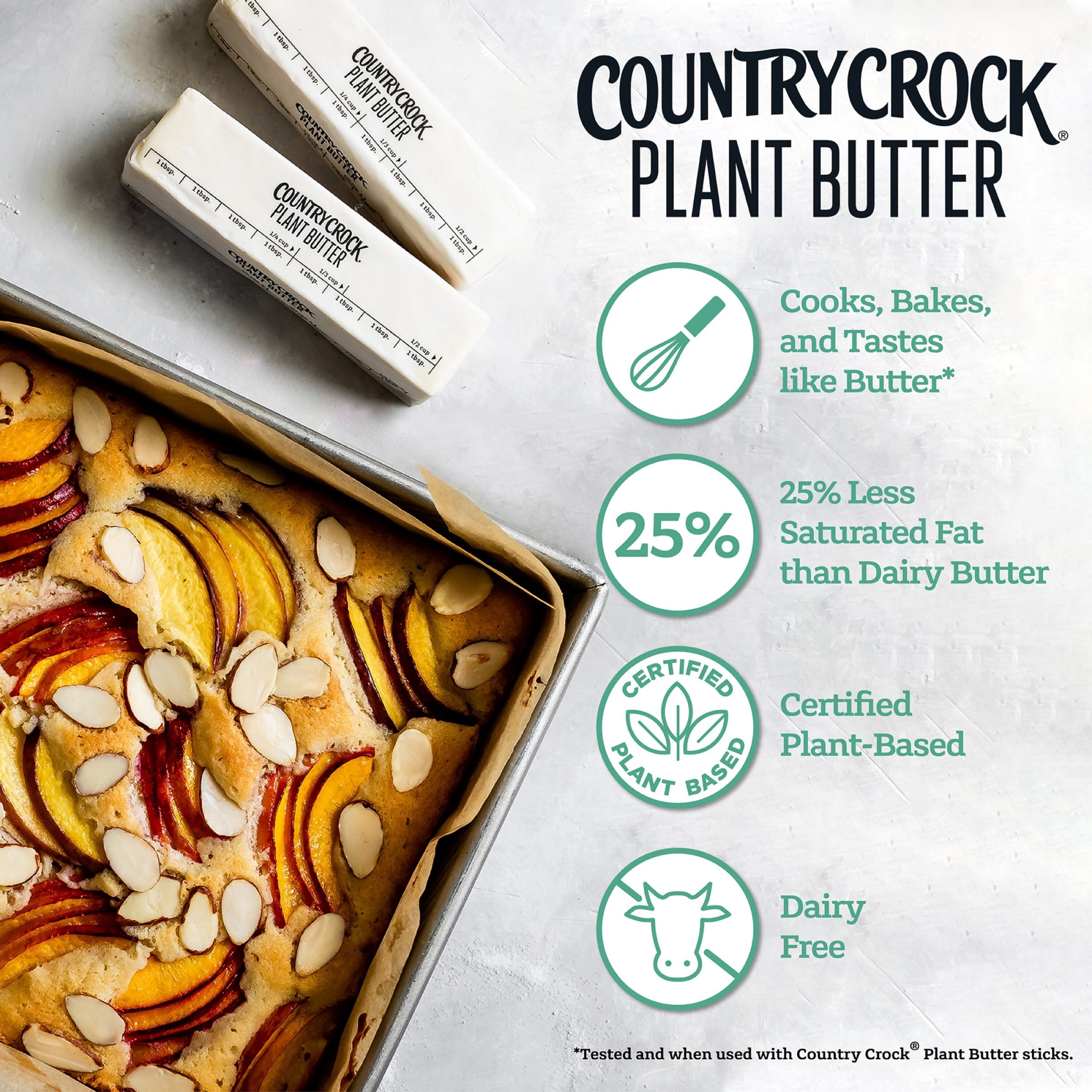 Country Crock Dairy Free Vegan Plant Butter with Avocado Oil, 16 oz, 4 Sticks (Refrigerated)