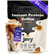 Javy Premium Instant Coffee - Protein Coffee - Protein Shake, Iced Coffee, Protein Drinks, Delicious Keto Friendly and Gluten Free, 24 Servings