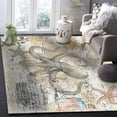 thumbnail image 5 of Area Rugs Indoor Non-Slip Rectangle Rug 2x3 Ft Summer Octopus Seashell Starfish Jellyfish Vintage Sailing Boat Rug Rubber Backing Floor Mats Non Shedding Home Decor Carpet for Entryway Living Room, 5 of 8