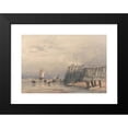 thumbnail image 2 of David Cox 14x11 Black Modern Framed Museum Art Print Titled - Sailing Barges and Shrimpers off a Pier (1832), 2 of 5
