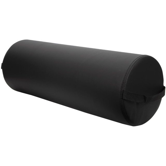 ForPro Professional Collection Coussin Rond Jumbo, Noir, Résistant à l'Huile et aux Taches, pour Massage et Yoga, 9 R x 26 L