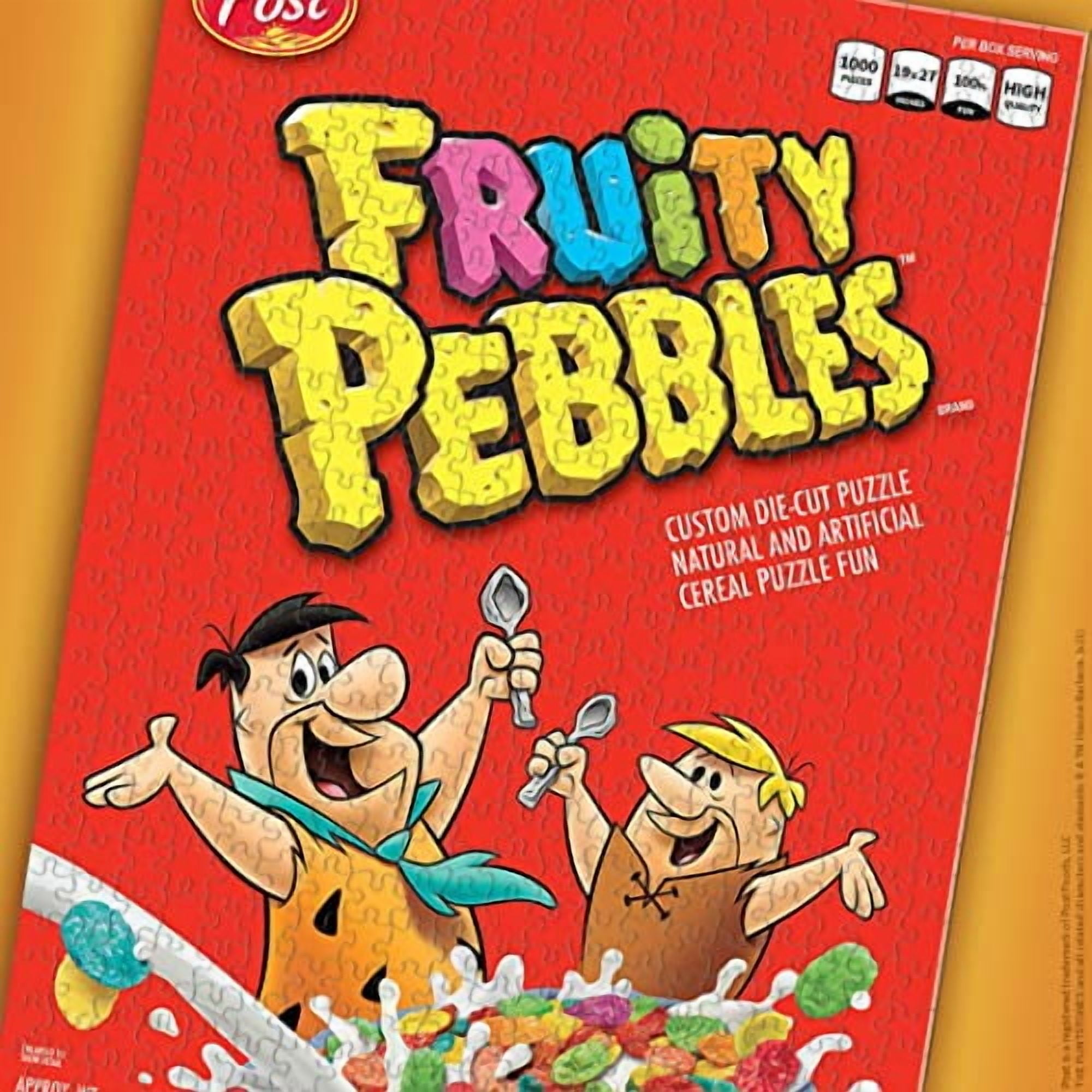 Fruity Pebbles 1000 Piece Jigsaw Puzzle by USAopoly | Featuring Classic Kids Cereal Box with Fred Flintstone and Barney Rubble