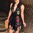 thumbnail image 4 of Vestido negro de lunares para mujer, minivestido Vintage holgado sin mangas para fiesta, Sexy, con cuello en V, 2020, 4 of 7
