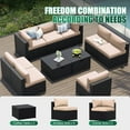 thumbnail image 5 of Clouddwell 10-Piece Patio Furniture Set on Sale, Black Rattan Wicker Outdoor Sectional Sofa Couch with Table Patio Conversation Set for Lawn& Backyard, Beige, 5 of 6