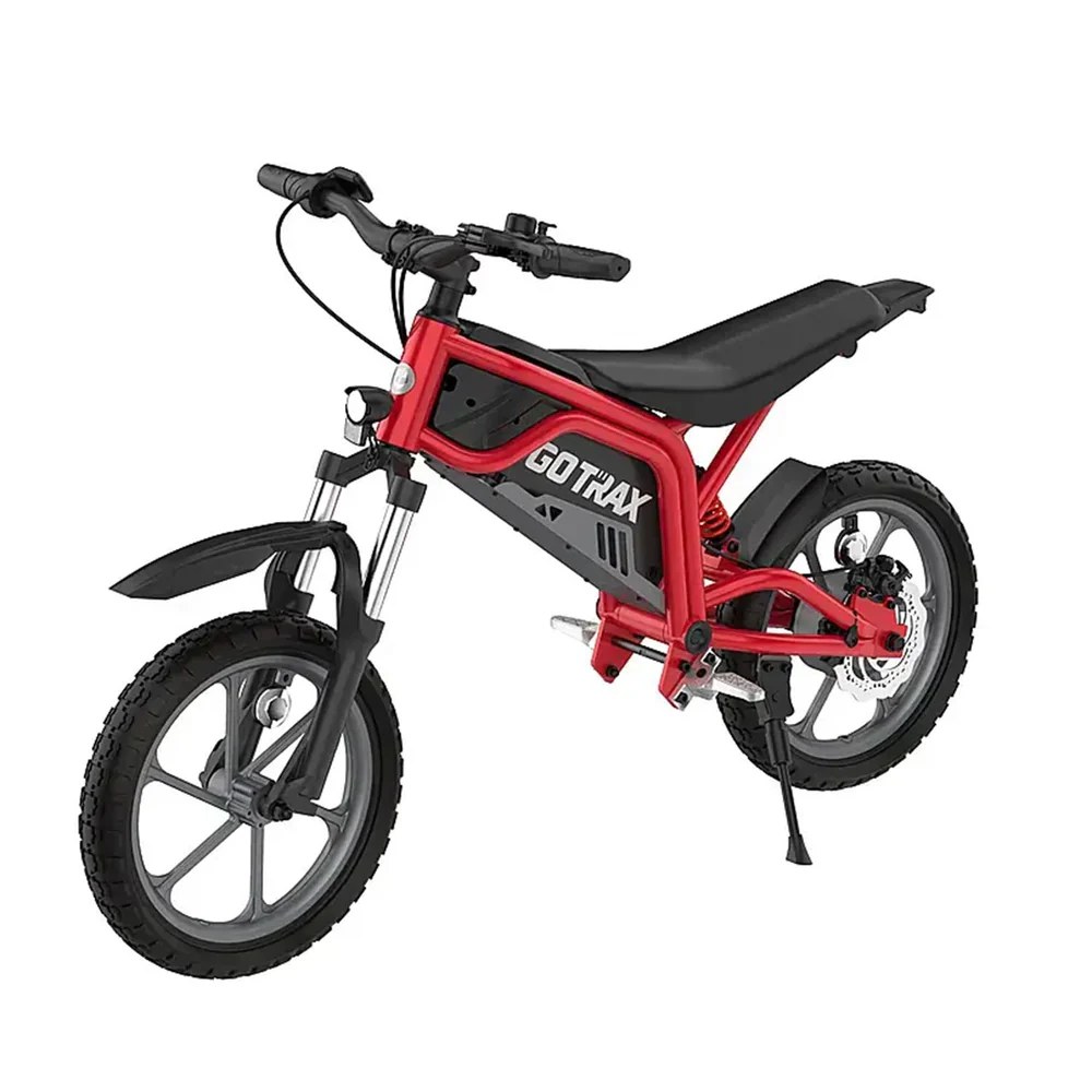 GOTRAX Fitz16 Electric Dirt Bike for Kids Ages 8+, 36V Battery,16-Mile Range, 16" Off-Road Tires, Dual Suspension,Red