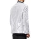 thumbnail image 3 of CHAQUETA DE DEPORTIVA CON LENTEJUELAS PARA HOMBRES INSPIRE CHIC, CON SOLAPA DE CHALECO, UN BOTÓN, BRILLANTE, TALLA XL, PLATA, 3 of 7