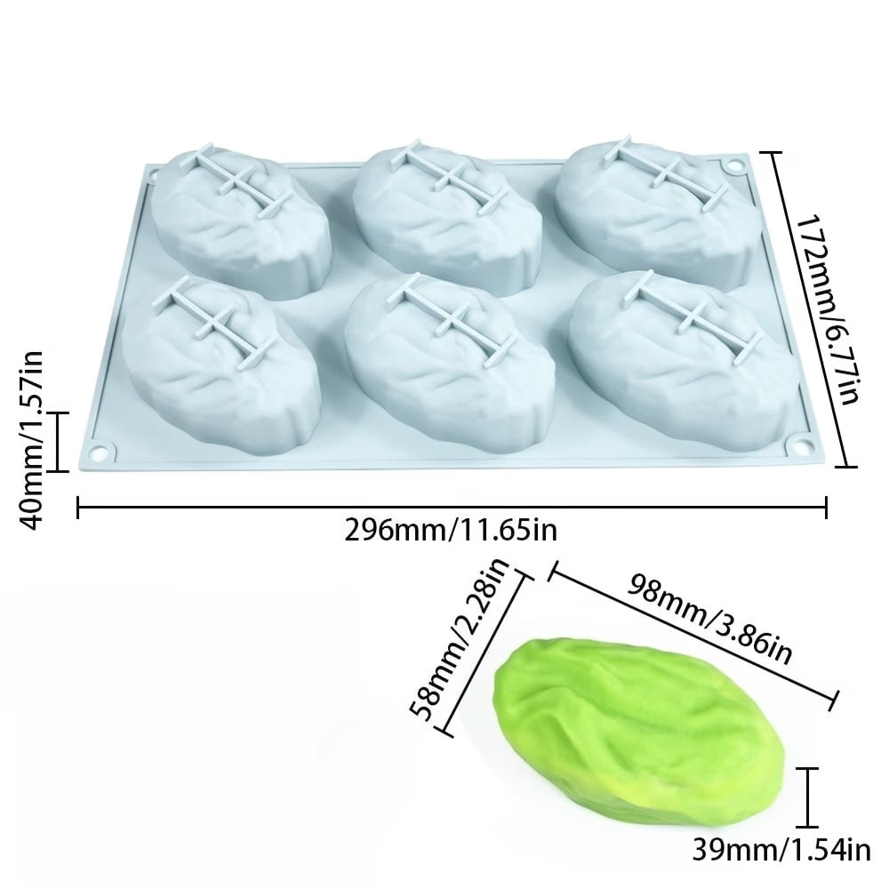 6-Cavity Pistachio Silicone Ice Cube Tray - Reusable Food Grade Molds for Drinks, Cocktails, Baking, Mousse, and Fondant Multifunctional food mold