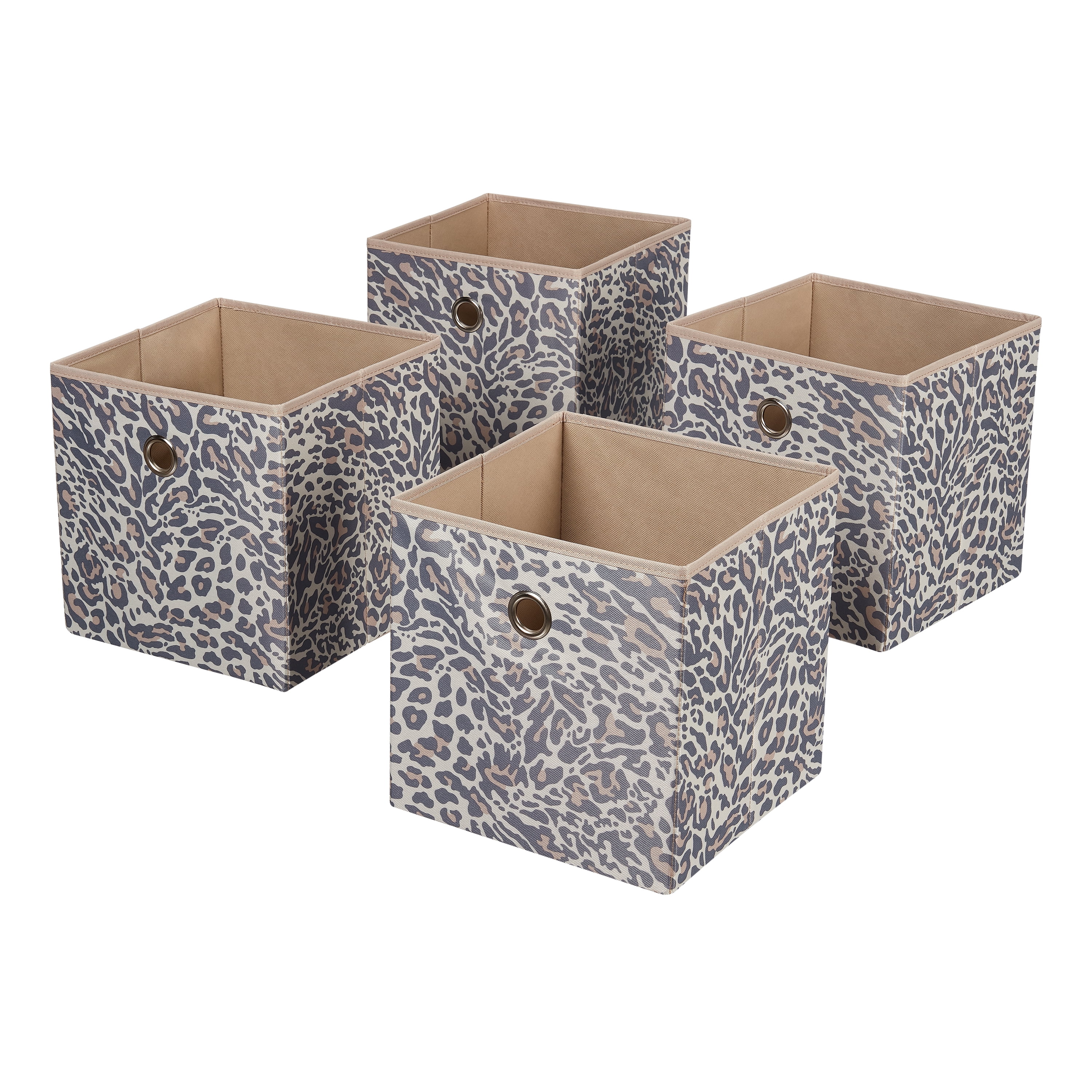 Ambesonne Animal Print Tin Box Pastel Brown Rose Pale Sage Green Charcoal Grey 7.2 X 4.7 X 2.2 Cartoon Pattern of Leopards Portable Rectangle Metal Organizer Storage Box with Lid 