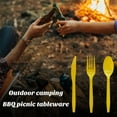 thumbnail image 4 of Manyache 60 Pcs/Set Disposable Tableware Food Grade High Temperature Resistant One Piece Molding Smooth No Odor Outdoor Camping BBQ Forks Cutters Spoons, 4 of 8