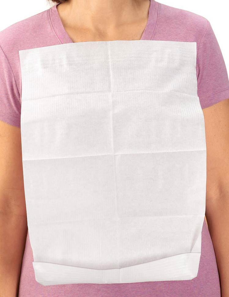 30pcs/pack Disposable Adult Tie-Back Poly Bibs Protect Clothes From Spills Props 