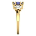 thumbnail image 3 of 1.72 ct Round Cut Simulated Tanzanite 3 Stone 14K Yellow Gold Womens Engagement Ring, 3 of 5