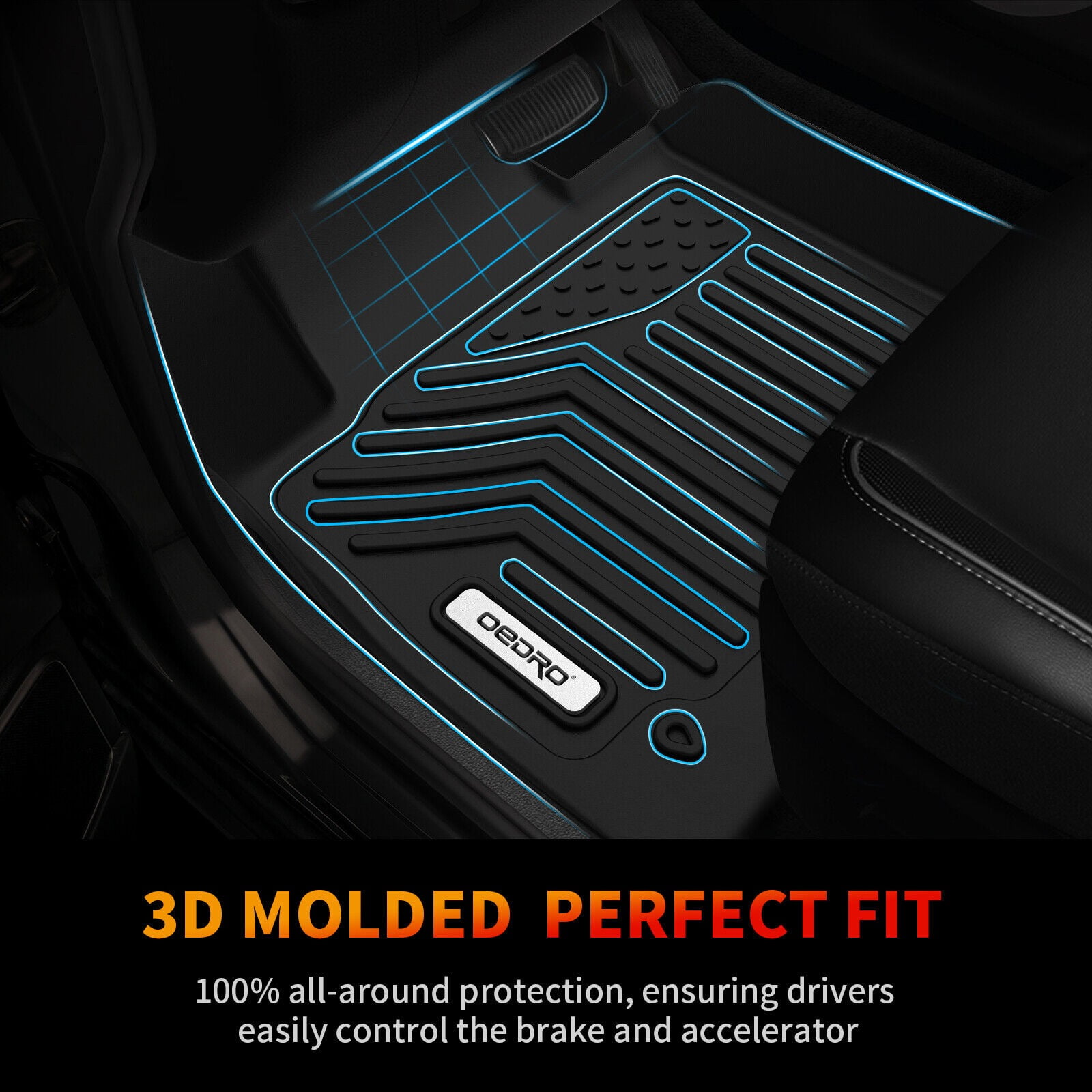 RVNI Floor Mats liner Fits for 2019-2020 Hyundai Santa Fe 5 Passenger Models All Weather Front & Rear Row
