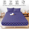 thumbnail image 5 of Cal.King Size Fitted Sheet Set - Color Polka Dot 3 Piece Bedding Sets 16" Deep Pocket Fitted Sheet with 2 Pillowcases, Modern Simple Geometric Blue Brushed Microfiber Hotel Luxury Bed Sheets, 5 of 9