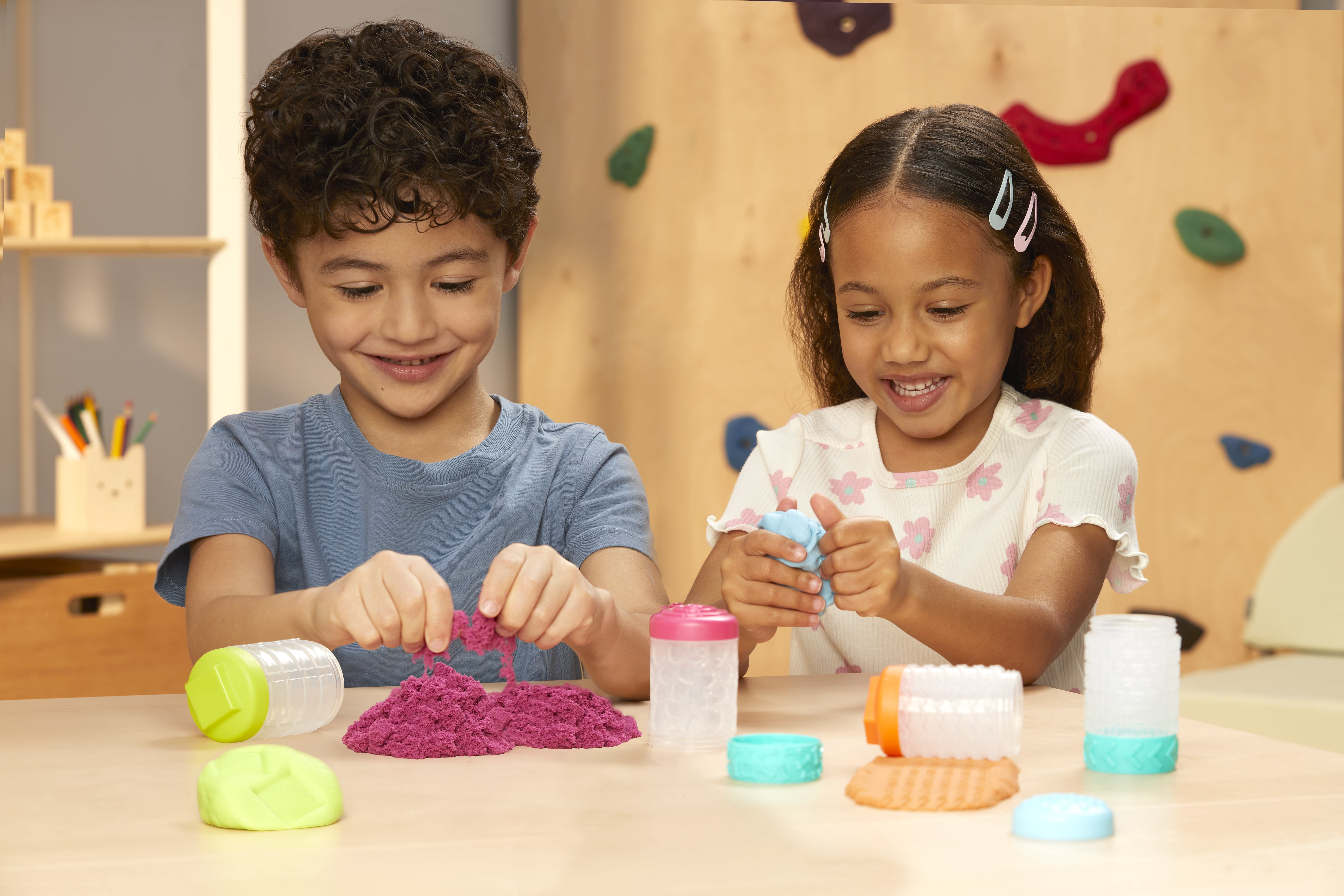 Wonder Factory Never Dry Dough & Sand Starter Set - Purple Dough + Teal Sand, Never Dries Out & Gluten Free