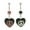 Black and Clear, variant on Dangle Heart Peace Sign Belly Ring with Cz Gems