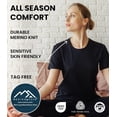 thumbnail image 7 of 𝗕𝗥𝗘𝗔𝗧𝗛𝗔𝗕𝗟𝗘 Women’s Merino Wool Short Sleeve T-Shirt with  Included Hiking Socks - Merino.tech, 7 of 7
