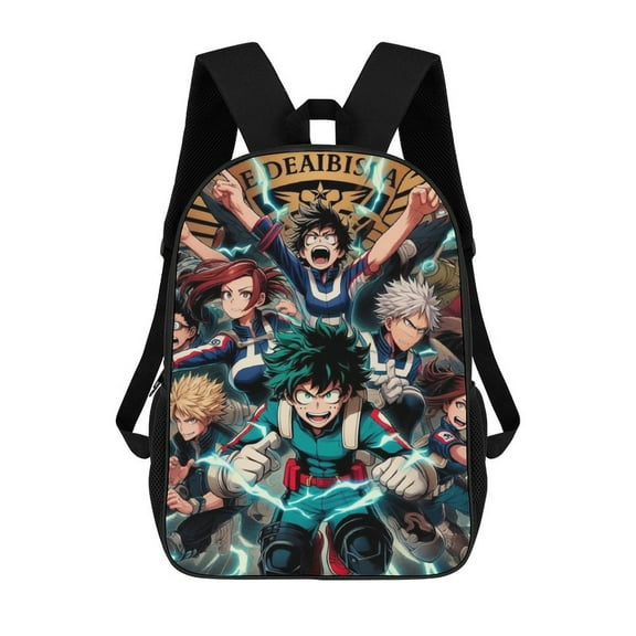 My Hero Academia Printed Backpack 17 Inch Shoulder Backpack Lightweight High-capacity Casual Daypack Bookbag