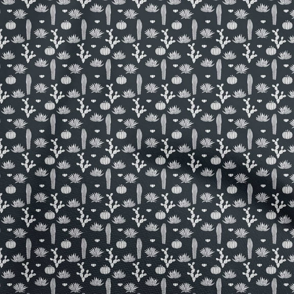 oneOone Polyester Spandex Black Fabric Cactus Quilting Supplies Print Sewing Fabric By The Yard 56 Inch Wide