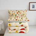thumbnail image 5 of Homewish Cute Cartoon Mushrooms Twin Comforter Sets,Kawaii Floral Plants Bedding Set,Beige,Light Gray Reversible,2 Pieces,1 Comforter and 1 Pillowcase, 5 of 7