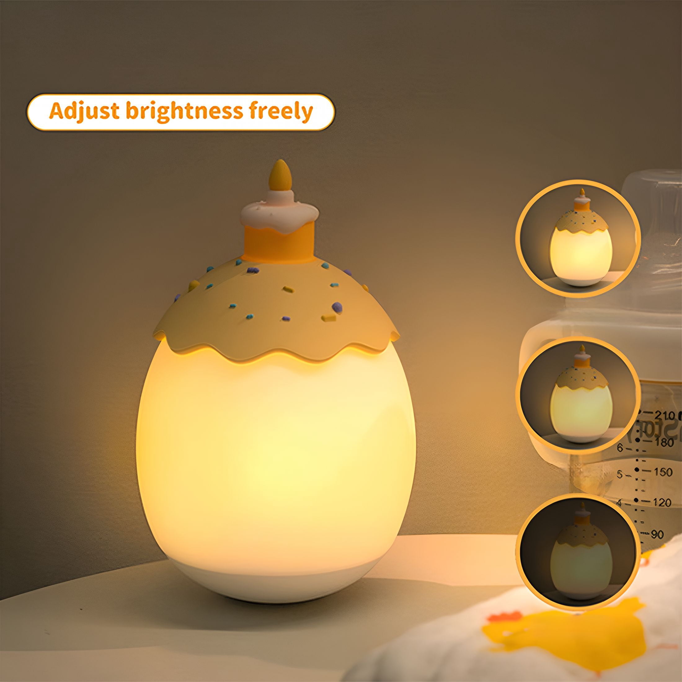 HIBIBUD 2026 New Egg Night Light Ornament Easter Gift Silicone Lamp Bedside Night Light Egg Nightlight for Baby Nursery for Bedroom, Playroom,Kids Room