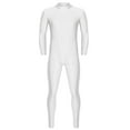 thumbnail image 4 of Eandarui Mens Spandex Zentai Gymnastics Full Body One Piece Jumpsuit Bodysuit Costume Unitard White L, 4 of 7
