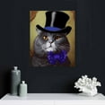 thumbnail image 4 of ONETECH Grey Cat With Blue Top Hat and Moustache Art Print Poster by Fab Funky 16\x20\, 4 of 4