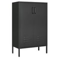thumbnail image 3 of Tcbosik Metal Storage Cabinet with 2 Doors and 2 Adjustable Shelves, Waterproof Garage Tool Cabinet for Home Office Gym School, Black, 3 of 7