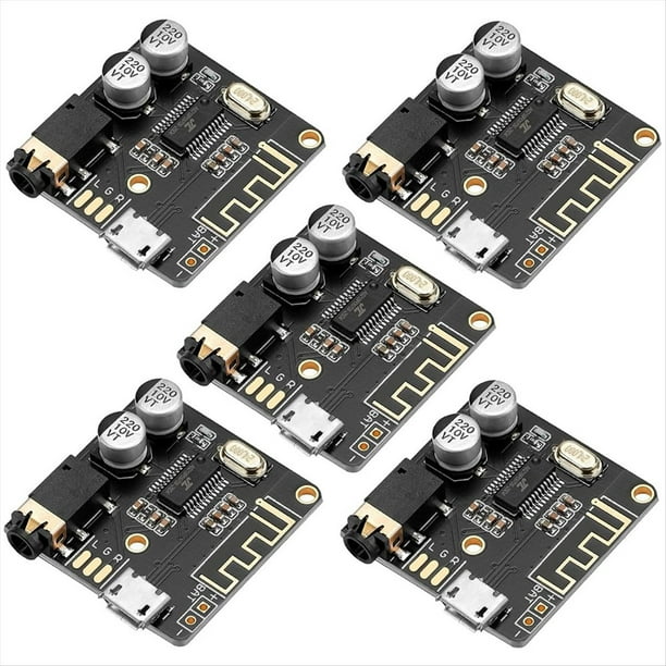 5 Uds. Placa Receptora de Audio Bluetooth BT 5,0 Amplificador de Audio Estéreo 3,7-5V Amplificador de Altavoz para Coche DIY